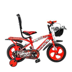 12T Road Cycle for Kids Steel Frame Bicycle Backrest, Training Wheels (90% Assembled) 2 to 4 Yrs for Boys & Girls (Magwheel Red, 12T)