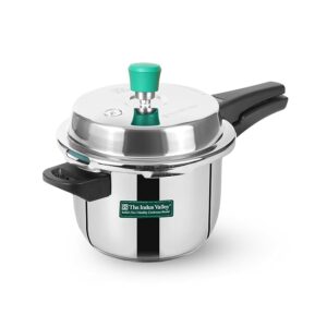 The Indus Valley Stainless Steel Pressure Cooker Outer Lid | Induction Friendly | Tri-Ply Heavy Bottom | 100% Toxin-Free, Naturally Non-Stick (Small - 3 Litre)