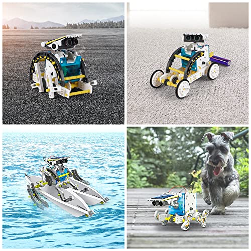 Solar Robot, 13 in 1 Robot Toy Child Model Car Building Games Robotic Educational Outdoor Science Experiences Gift for Boy Girl 10 11 12 13 14 Years Old