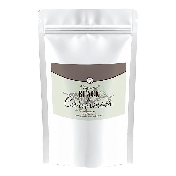 Rootz Organics Black Cardamom, Badi Elaichi Whole Spices, for Authentic Indian Dishes (100gram)