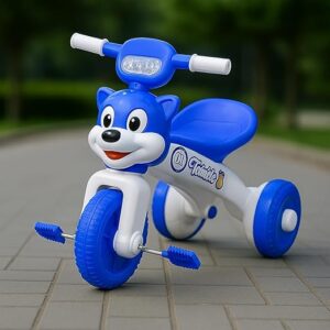 Fun Ride Easy to Fold and Store Charlie Foldable Baby Tricycle with Music and Lights for Indoors (2-4 Years, Weight Upto 18 Kg, Blue)