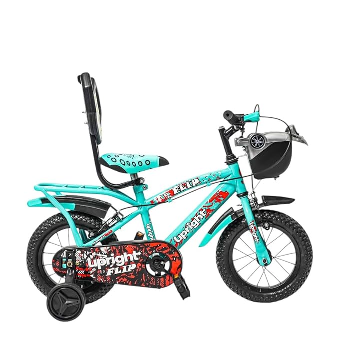 12T Road Cycle for Kids Steel Frame Bicycle Backrest, Training Wheels (90% Assembled) 2 to 4 Yrs for Boys & Girls (Blue, 12T)