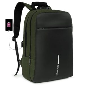 FUR JADEN Anti Theft Number Lock Backpack Bag with 15.6 Inch Laptop Compartment, USB Charging Port & Organizer Pocket for Men Women Boys Girls