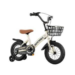SYGA Bicycles for Kids 2-5 Years Old Children's Basket Bicycle Magnesium Alloy (12INCH, Khaki)