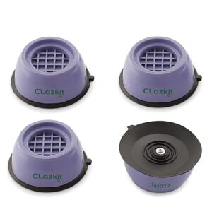 Clazkit Multi-Purpose Heavy Duty Stand Home Appliance Refrigerator/Washing Machine/Furniture/Fridge Stand, Round, Blue (Pack of 4)