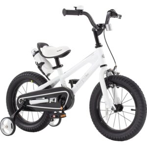 RoyalBaby Bicycle for Kids Cycle for 3-5 Years Boys & Girls 12 inch | Training Wheels | Adjustable Seat | 1 Year Warranty | White
