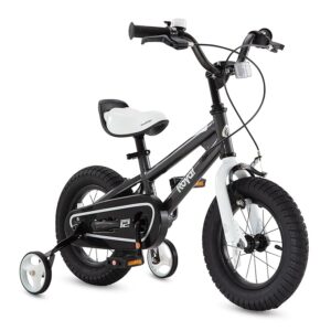 RoyalBaby Bicycle for Kids Cycle for 3-5 Years Boys & Girls 14 Inch | Training Wheels | Adjustable Seat | 1 Year Warranty | Black