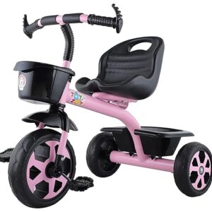 JoyRide Stylish Sports Trike Push & Plug Baby Trike| Tricycle with Dual Storage Basket for Kids| Boys| Girls Age Group 2 to 5 Years (Pink)