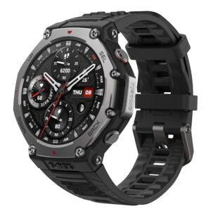 Amazfit T-Rex 3 Outdoor Rugged Military 48mm Smart Watch, Built in GPS, 27 Days Battery Life, Offline Maps, 2000 Nits Brightness, 10 ATM Water Resistance, AI Coach, for iOS & Android (Onyx)