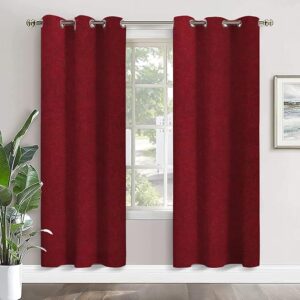 amazon basics - Room Darkening Blackout Window Curtains, 100% Room Darkening | 5 Feet |Set of 2| Plain Design | for Living Room and Bedroom | 115cmx150cm, Color- Maroon