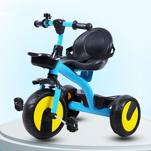 Baybee Trilo Baby Tricycle for Kids | Plug & Play Kids Cycle with with Safety Belt & Front and Back Storage | Kid Cycle Trikes with Eva Wheels | Baby Cycles for Kid 2 to 5 Years Boys Girls (Blue)