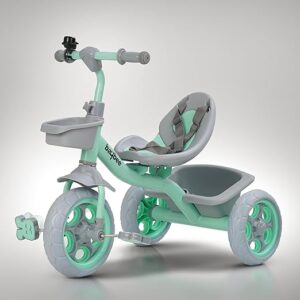 Baybee Beagle Baby Cycle for Kids | Plug N Play Tricycle with Eva Wheels, Safety Belt, Footrest & Toy Storage Basket | Kid Cycle Trikes | Baby Tricycles for Kids 2 to 5 Years Boys Girls (Green)