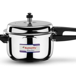 Butterfly Blue Line Stainless Steel Outer Lid Pressure Cooker, 5 Litre