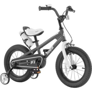 RoyalBaby Bicycle for Kids Cycle for 3-5 Years Boys & Girls 12 inch | Training Wheels | Adjustable Seat | 1 Year Warranty | Black