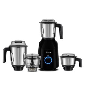 Atomberg Yulia 750 Watt Mixer Grinder | 4 Multipurpose Jars including Chopper Jar | Coarse Mode for Silbatta-like Textures | Powerful Intelligent Motor | Advanced Safety Features | Gloss Black