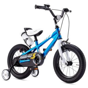 RoyalBaby Bicycle for Kids Cycle for 3-5 Years Boys & Girls 14 inch | Training Wheels | Adjustable Seat | 1 Year Warranty | Blue