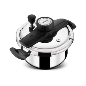 Stahl Versatil Triply Pressure Cooker, 3 L, Induction Cooker, Outer Lid Pressure Cooker, Induction & Gas Stove Compatible, 5 Years Warranty, Stainless Steel, Silver