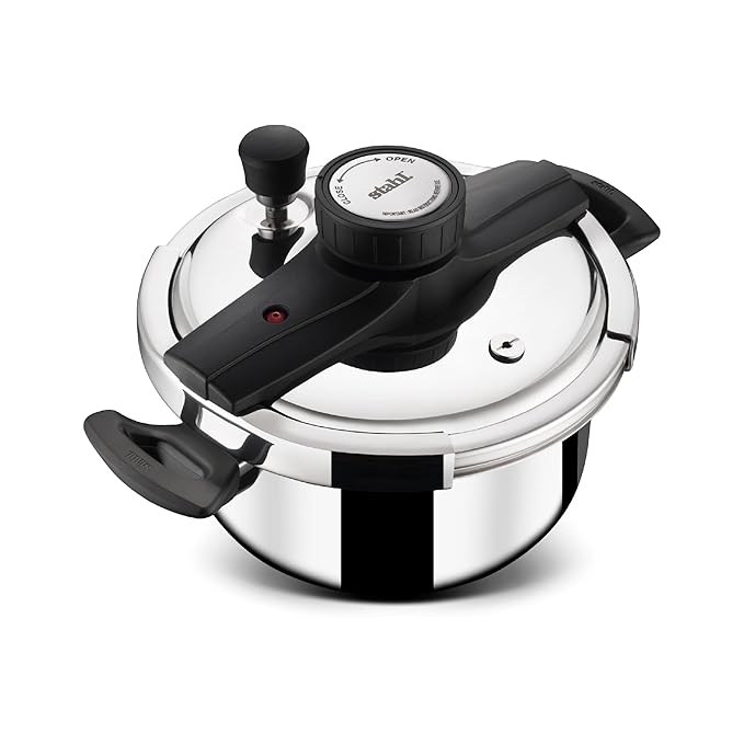 Stahl Versatil Triply Pressure Cooker, 3 L, Induction Cooker, Outer Lid Pressure Cooker, Induction & Gas Stove Compatible, 5 Years Warranty, Stainless Steel, Silver