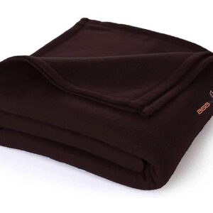 BSB HOME All Season Solid/Plain Polar Fleece Blanket | for Double Bed 220X230 Cm, Coffee & Brown,200TC