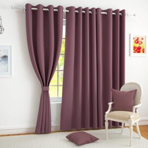 Story@Home Blackout Door Curtains 7 Feet Long Set of 1 | Plain Printed | 90% Room Darkening Curtain | Thermal Insulated | Curtains for Living Room | (116 x 215 cm, Burgundy) | Perfect for Home Decor