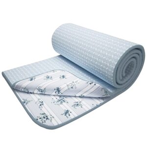 Story@Home Dohar Double Bed Cotton 100% | 150GSM 225 x240 cm Quilt Cooling Blankets for Monsoon | AC Comforter Double Bed | Light Blue & White Geometric Reversible Design Duvet | All-Season Blanket