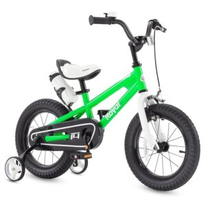 RoyalBaby Bicycle for Kids Cycle for 3-5 Years Boys & Girls 12 inch | Training Wheels | Adjustable Seat | 1 Year Warranty | Green