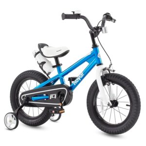 RoyalBaby Bicycle for Kids Cycle for 3-5 Years Boys & Girls 12 Inch | Training Wheels | Adjustable Seat | 1 Year Warranty | Blue