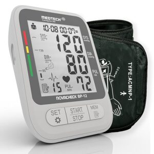 MEDTECH® BP12 Fully Automatic Portable Digital Blood Pressure BP Monitoring Machine with Smart MDD Technology for Most Accurate Measurement | Arm Size (22-42cm) | Clinically Validated | 2 Years Warranty