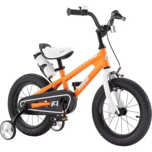RoyalBaby Bicycle for Kids Cycle for 3-5 Years Boys & Girls 12 inch | Training Wheels | Adjustable Seat | 1 Year Warranty | Orange