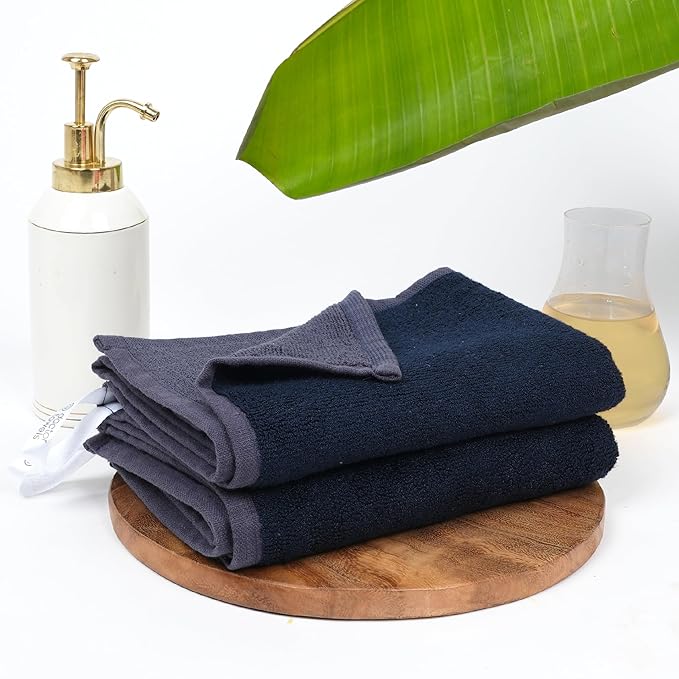 Doctor Towels World's First Banana Hand Towel Set of 2, Antimicrobial Towels, Super Soft, Ultra Absorbent, Quick Dry for Gym, Travel, School, Kitchen, Blueberry