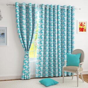 Story@Home Door Curtains 7 Feet Set of 1 | Room Darkening Curtains | Floral Printed | Thermal Insulated | Curtain for Living Room | (116 x 215 cm, Blue) | Perfect for Home Decor