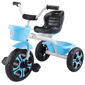 Toyzoy Comfy Lite Kids|Baby Trike|Tricycle with Dual Storage Basket for Kids|Boys|Girls Age Group 2+ Years (White & Blue)