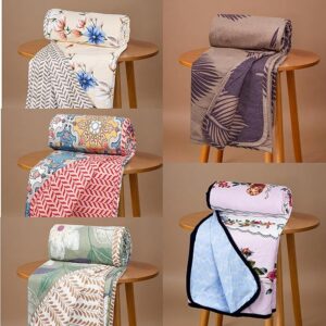 BSB HOME Super Soft Cotton Printed Dohar |AC Blanket| Quilt/Duvet for Double Bed 90x86in, 250 GSM -Value Pack Bulk Bedding Set for Hotels, Hostels, PGs & Wholesale Ideal for Diwali Gifting- Pack of 5