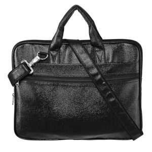 Kuber Industries Synthetic Leather 5 Compartments Waterproof Office Bag For Men | Durable & Spacious Professional Sling & Hand Bag For Menâ€™s Work & Travel | Black