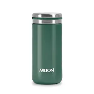 Milton Shiny 200 Thermosteel Water Bottle 200 ml, 24 Hr Hot and Cold I Leak Proof Lid, ISI Certified I Vacuum Insulated I for Office, Gym, School I Green