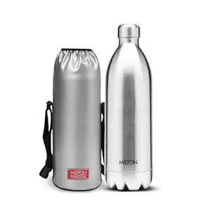 Milton Duo DLX 1500 Thermosteel Water Bottle 1480 ml, 24 Hr Hot and Cold I Leak Proof Lid, ISI Certified I Vacuum Insulated I for Office, Gym, School I Silver