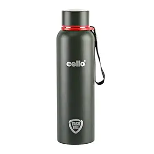 Cello Duro Kent Thermosteel Water Bottle 750ml, Military Green | ISI Certified | 24 Hours Hot & Cold Flask | Double Walled Vacuum Insulated Bottle | Ideal for Personal Use, Corporate & Festive Gifting