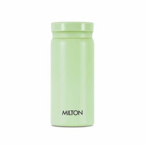 Milton Minimate 200 Thermosteel Insulated Water Bottle, 190 ml, 24 Hr Hot and Cold | Leak Proof Lid, ISI Certified I Vacuum Insulated | for Office, Gym, School | Light Green