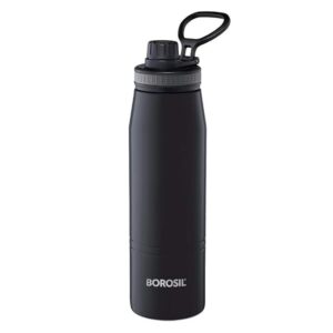 Borosil 900ml Go Sport Stainless Steel Water Bottle | ISI Certified Made in India | 14 Hours Hot & 18 Hours Cold Double Wall Vacuum Insulated Flask | Bottle for Office, Gym, School