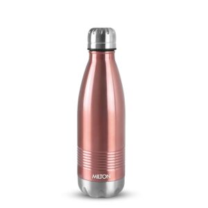 Milton Duo DLX 350 Thermosteel Water Bottle 350 ml, 24 Hr Hot and Cold I Leak Proof Lid, ISI Certified I Vacuum Insulated I for Office, Gym, School I Rose Gold