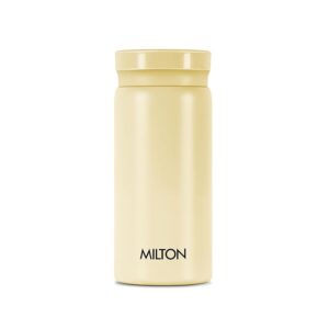 Milton Minimate 200 Thermosteel Water Bottle 190 ml, 24 Hr Hot and Cold I Leak Proof Lid, ISI Certified I Vacuum Insulated I for Office, Gym, School I Ivory
