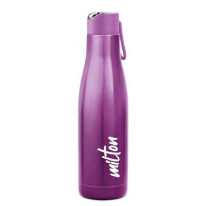 Milton Fame 600 Thermosteel Water Bottle 515 ml, 24 Hr Hot and Cold I Leak Proof Lid, ISI Certified I Vacuum Insulated I for Office, Gym, School I Purple