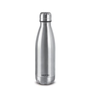 Milton Duo DLX 350 Thermosteel Water Bottle 350 ml, 24 Hr Hot and Cold I Leak Proof Lid, ISI Certified I Vacuum Insulated I for Office, Gym, School I Silver