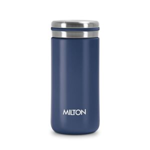 Milton Shiny 200 Thermosteel Water Bottle 200 ml, 24 Hr Hot and Cold I Leak Proof Lid, ISI Certified I Vacuum Insulated I for Office, Gym, School I Blue
