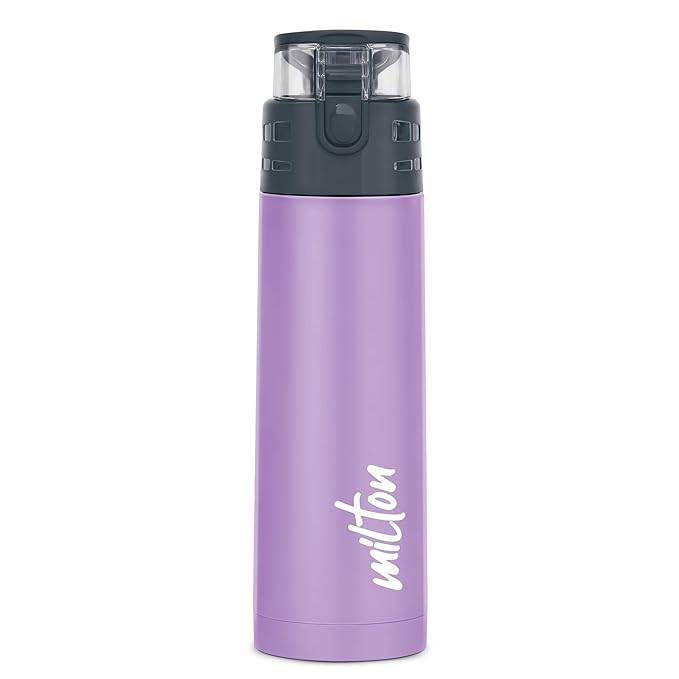 Milton Atlantis 600 Thermosteel Water Bottle 500 ml, 24 Hr Hot and Cold I Leak Proof Lid, ISI Certified I Vacuum Insulated I for Office, Gym, School I Purple