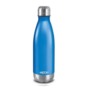 Milton Duo DLX 500 Thermosteel Water Bottle 500 ml, 24 Hr Hot and Cold I Leak Proof Lid, ISI Certified I Vacuum Insulated I for Office, Gym, School I Matt Blue