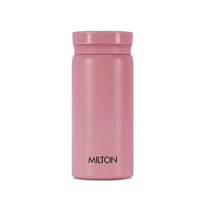 Milton Minimate 200 Thermosteel Insulated Water Bottle, 190 ml, 24 Hr Hot and Cold | Leak Proof Lid, ISI Certified I Vacuum Insulated | for Office, Gym, School | Berry