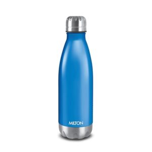 Milton Duo DLX 350 Thermosteel Water Bottle 350 ml, 24 Hr Hot and Cold I Leak Proof Lid, ISI Certified I Vacuum Insulated I for Office, Gym, School I Matt Blue