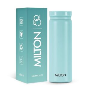 Milton Minimate 300 Thermosteel Water Bottle, 280ml | ISI Certified, SS304 Stainless Steel | Vacuum Insulated Flask, Hot & Cold, Leak-Proof, Compact for Office, Gym, Travel | Blue