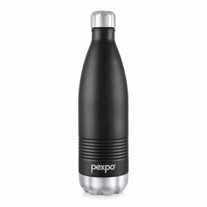 PEXPO Echo Delux Hot & Cold ISI Certified Flask | 750 ml Stainless Steel Water Bottle - Knight Black | Office Bottle | Workout | Travelling | Home | Adults & Kids